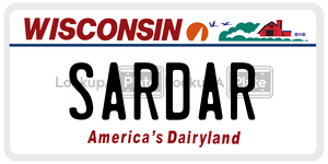SARDAR license plate in Wisconsin