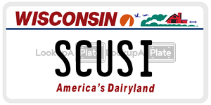 SCUSI license plate in Wisconsin