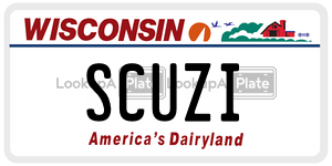 SCUZI license plate in Wisconsin