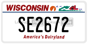 SE2672 license plate in Wisconsin