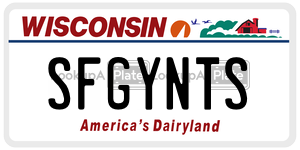 SFGYNTS  license plate in WI