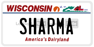 SHARMA  license plate in WI
