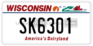 SK6301  license plate in WI