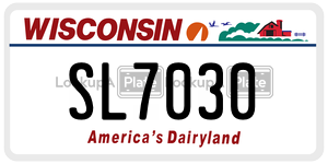 SL7030  license plate in WI