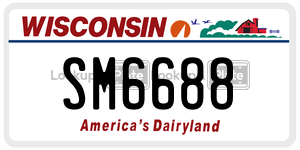 SM6688  license plate in WI