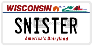 SNISTER  license plate in WI