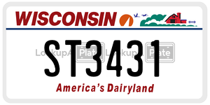 ST3431  license plate in WI