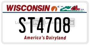 ST4708  license plate in WI
