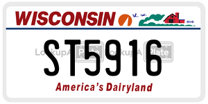ST5916  license plate in WI