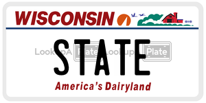 STATE  license plate in WI