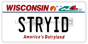 STRYID  license plate in WI