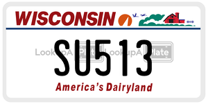 SU513  license plate in WI
