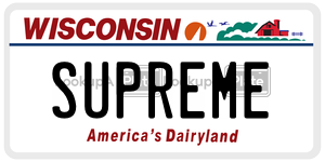 SUPREME  license plate in WI