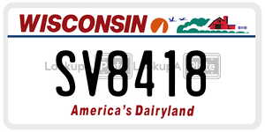 SV8418 license plate in Wisconsin