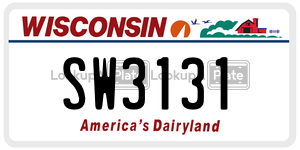 SW3131  license plate in WI