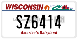 SZ6414  license plate in WI
