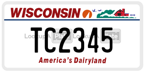 TC2345  license plate in WI