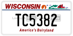 TC5382  license plate in WI