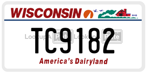 TC9182  license plate in WI