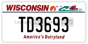 TD3693 license plate in Wisconsin