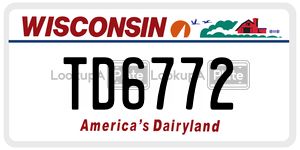 TD6772  license plate in WI