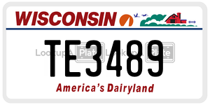 TE3489  license plate in WI