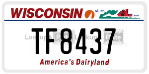 TF8437 license plate in Wisconsin