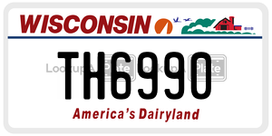 TH6990  license plate in WI
