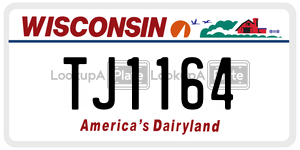 TJ1164  license plate in WI