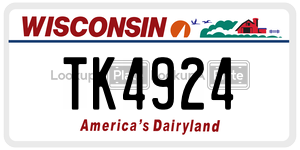 TK4924  license plate in WI
