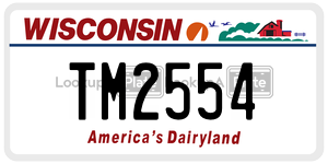 TM2554 license plate in Wisconsin