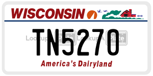 TN5270  license plate in WI