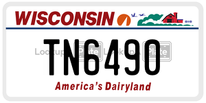 TN6490  license plate in WI