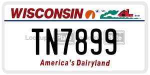 TN7899  license plate in WI