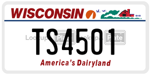 TS4501  license plate in WI