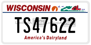 TS47622  license plate in WI