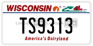 TS9313 license plate in Wisconsin