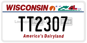 TT2307  license plate in WI