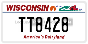 TT8428  license plate in WI
