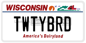 TWTYBRD  license plate in WI