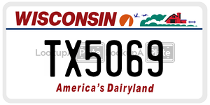 TX5069  license plate in WI