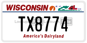 TX8774  license plate in WI