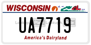 UA7719  license plate in WI