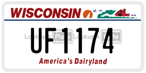 UF1174  license plate in WI