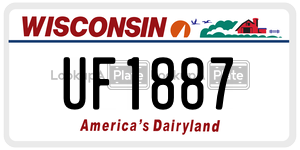 UF1887 license plate in Wisconsin