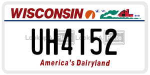 UH4152  license plate in WI