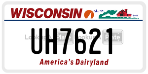 UH7621  license plate in WI