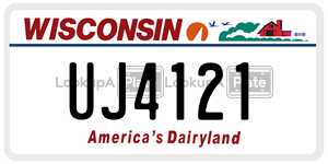UJ4121  license plate in WI