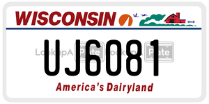 UJ6081  license plate in WI