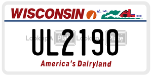 UL2190  license plate in WI